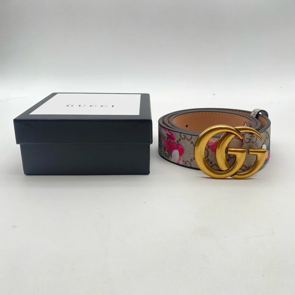 Gucci GG Supreme Marmont Blooming Floratttt Interlocking G Belt- 105 CM Large - Picture 2 of 10